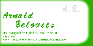 arnold belovits business card